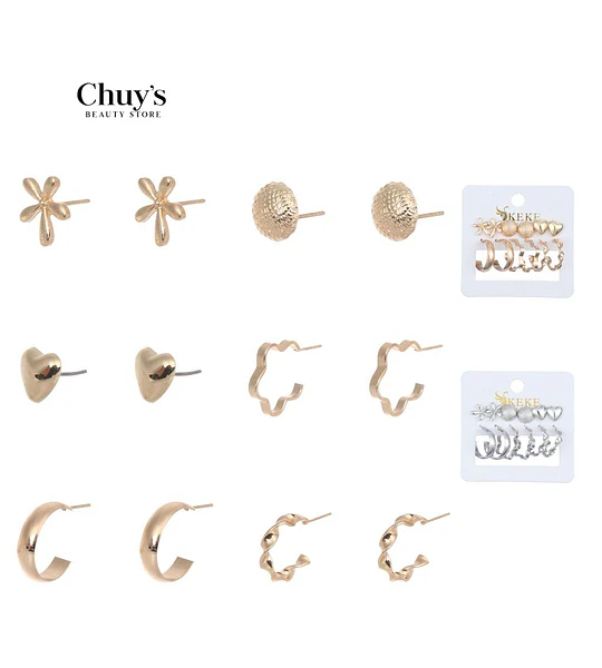 Pendientes 6 Pcs Elegantes