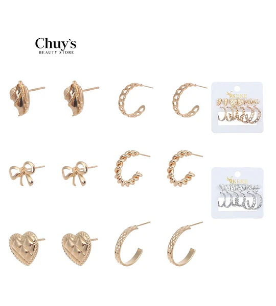 Pendientes 6Pcs