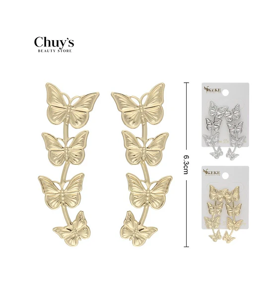 Pendientes mariposa dorados