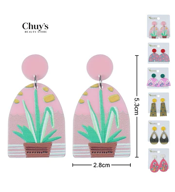 Pendientes Acrilicos Coloridos - Chuys Beautys | Chuy's Beautys Store