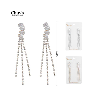 Pendientes largos de brillos - Chuys Beautys | Chuy's Beautys Store
