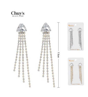 Pendientes largos de brillos - Chuys Beautys | Chuy's Beautys Store