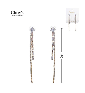 Pendientes largos de brillos - Chuys Beautys | Chuy's Beautys Store