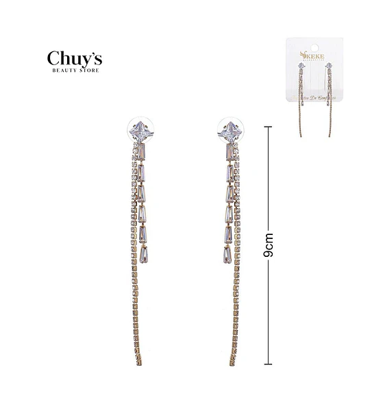 Pendientes largos de brillos