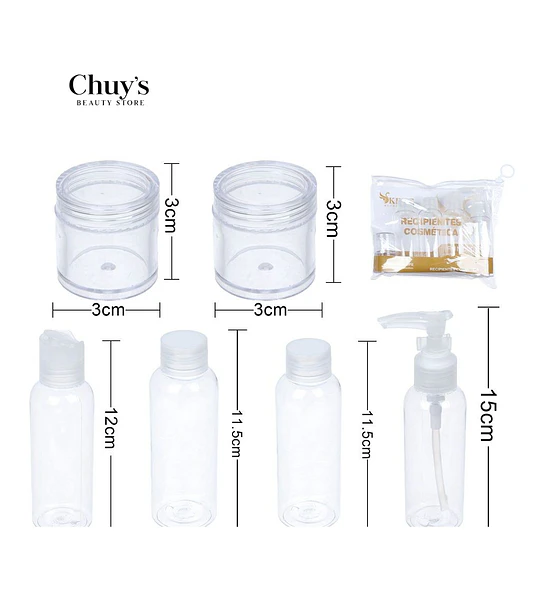 Set de Envases de Cosméticos 6 Pcs 100ml