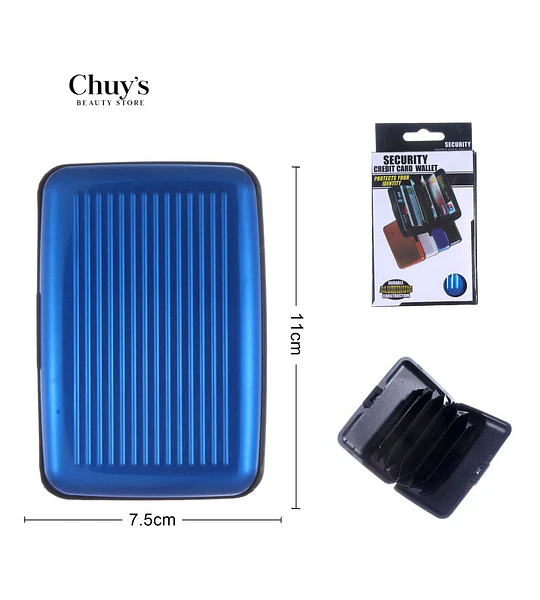 Tarjetero azul 2*7.5*11cm