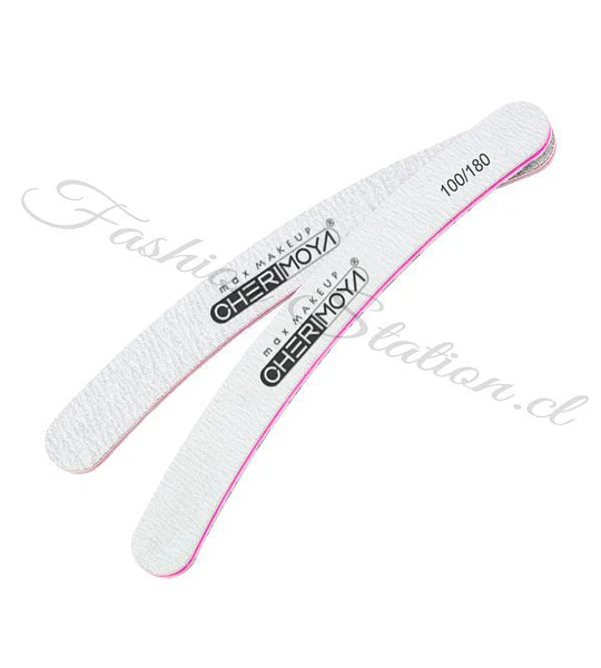 Lima de Uñas Curva Cherimoya Doble Grano 100/180 para Manicura
