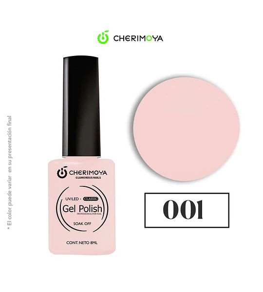 Esmalte Gel UV/LED Classic Cherimoya Tono Rosa Pálido 001 8ml