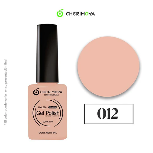 Esmalte Gel Polish UV/LED Tono Nude Rosado 012 Cherimoya 8ml - Chuys Beautys | Chuy's Beautys