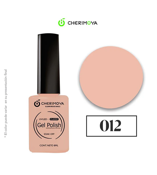 Esmalte Gel Polish UV/LED Tono Nude Rosado 012 Cherimoya 8ml