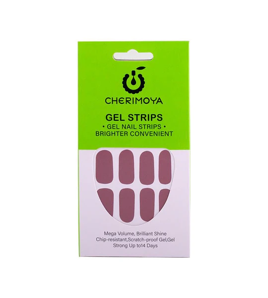 Tiras de Gel para Uñas Cherimoya Tono Nude Ciruela Larga Duración