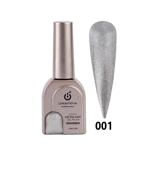 Esmalte Gel UV/LED Cat Eye Diamond Glitter Cherimoya Tono 001