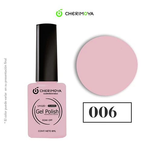 Esmalte Gel Polish Cherimoya Classic 006 Rosa Claro - Chuys Beautys | Chuy's Beautys