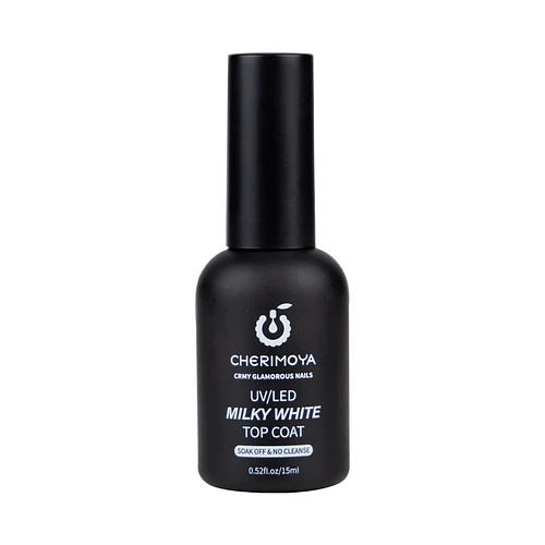 Top Coat Uv/Led Milky White Cherimoya 15ml - Chuys Beautys | Chuy's Beautys