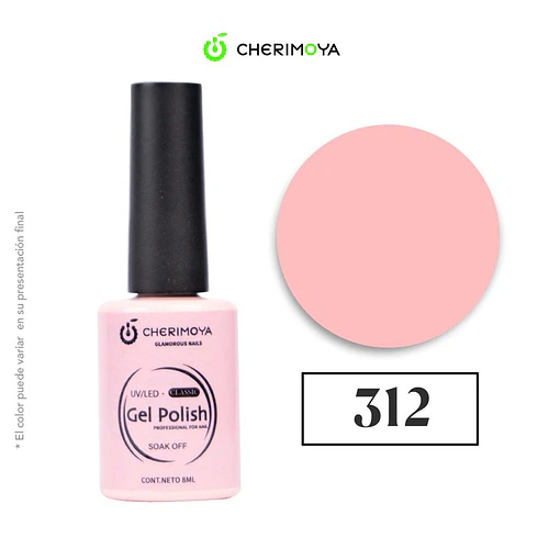Esmalte Gel Polish Cherimoya Classic 312 Rosa Pastel 8ml - Chuys Beautys | Chuy's Beautys