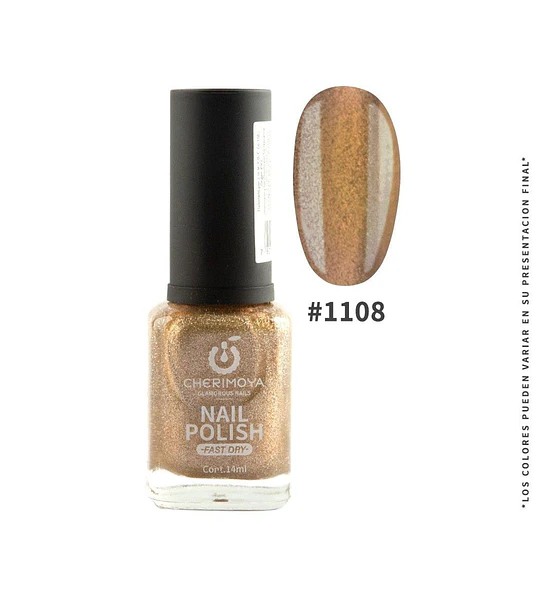 Esmalte de Uñas Fast Dry #1108 Dorado Brillante Cherimoya