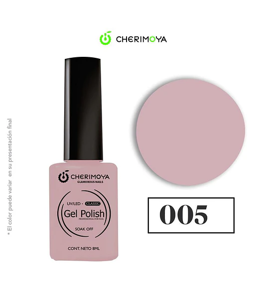 Esmalte Gel Polish Classic 005 Rosa Nude Cherimoya 8ml