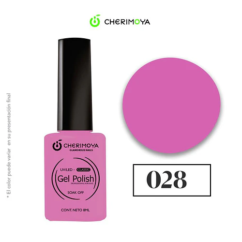 Esmalte Gel Polish UV/LED Classic Soak Off 028 Rosa Chic Cherimoya 8ml - Chuys Beautys | Chuy's Beautys