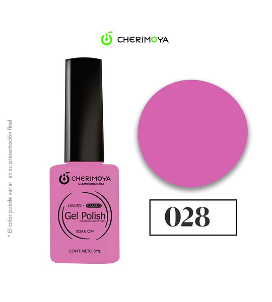 Esmalte Gel Polish UV/LED Classic Soak Off 028 Rosa Chic Cherimoya 8ml