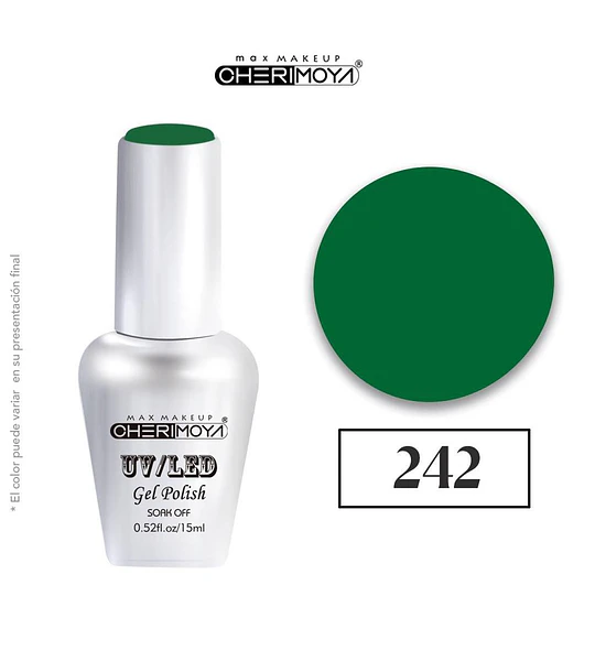 Esmalte Gel UV/LED Cherimoya 242 Verde Oscuro 15ml