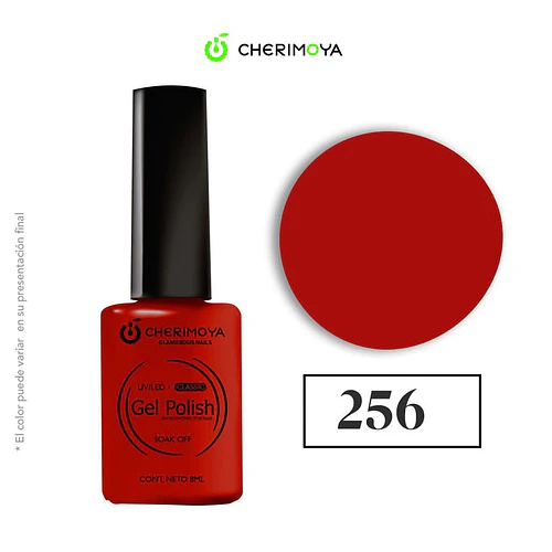 Esmalte Gel Polish Classic 256 Rojo Cherimoya - Chuys Beautys | Chuy's Beautys