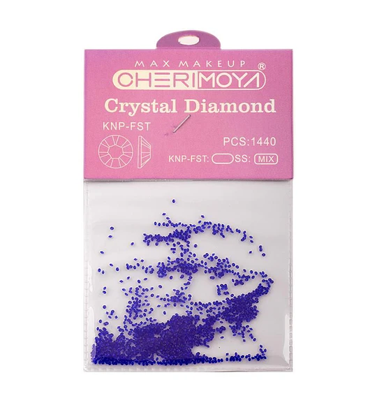 Cristales para uñas Cherimoya Crystal Diamond Azul Mix 1440 piezas
