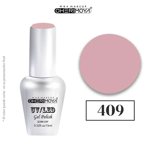 Esmalte Gel UV/LED Soak Off Cherimoya 409 15ml - Chuys Beautys | Chuy's Beautys