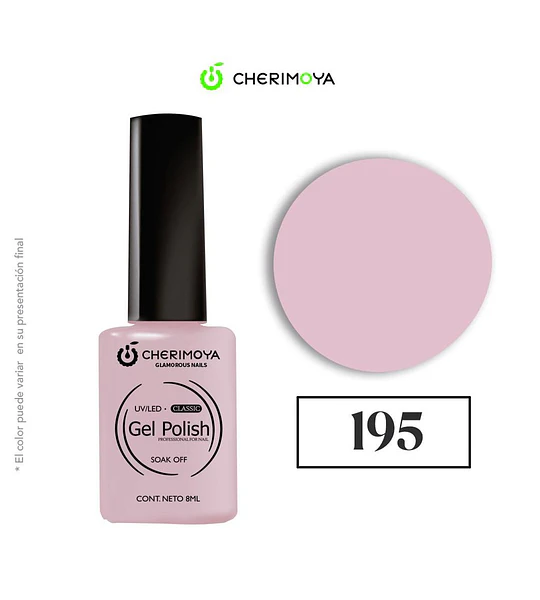 Esmalte Gel Polish Classic 195 Rosa Claro Cherimoya 8ml