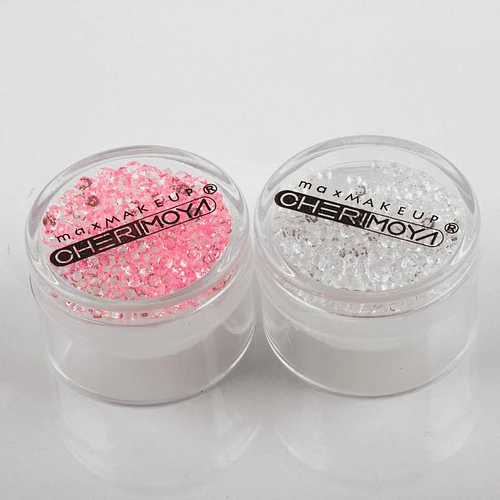 Glitter para uñas Cherimoya, cristales rosados y blancos - Chuys Beautys | Chuy's Beautys