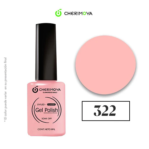 Esmalte Gel Polish Classic 322 Rosa Suave Cherimoya 8ml - Chuys Beautys | Chuy's Beautys