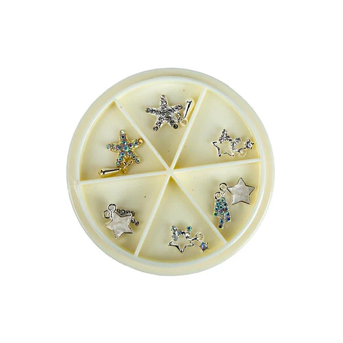 Set de dijes para uñas con estrellas y pedrería Cherimoya - Chuys Beautys | Chuy's Beautys