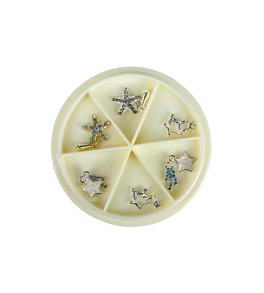 Set de dijes para uñas con estrellas y pedrería Cherimoya