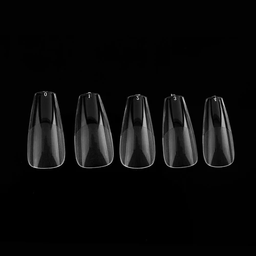 Uñas postizas coffin transparentes set x 5 unidades Cherimoya - Chuys Beautys | Chuy's Beautys