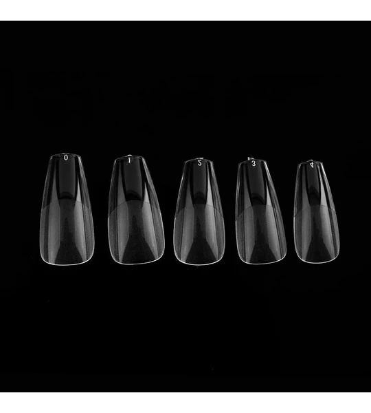 Uñas postizas coffin transparentes set x 5 unidades Cherimoya
