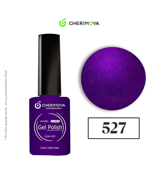 Esmalte Gel Polish Classic 527 Morado Intenso Cherimoya 8ml