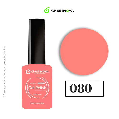 Esmalte Gel Polish Classic 080 Coral Cherimoya 8ml - Chuys Beautys | Chuy's Beautys