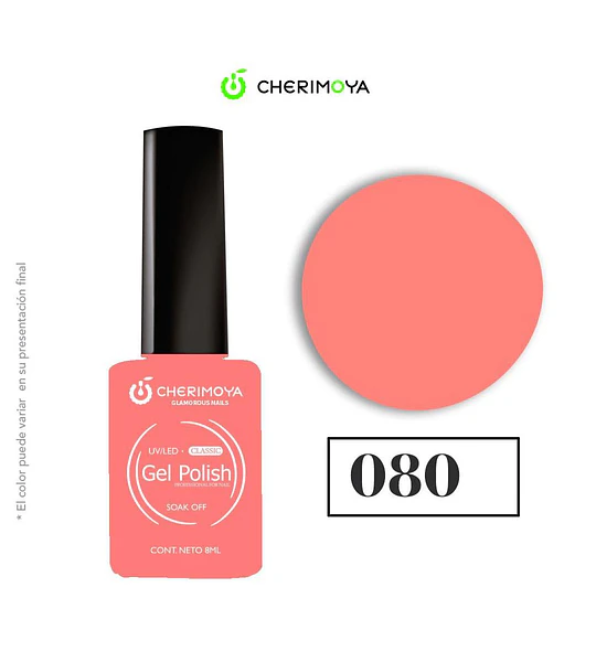 Esmalte Gel Polish Classic 080 Coral Cherimoya 8ml