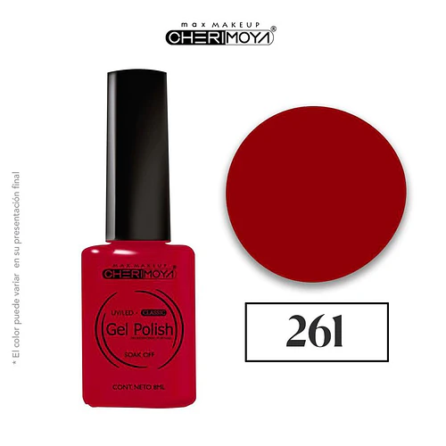 Esmalte Gel Polish 261 Rojo Cherimoya - Chuys Beautys | Chuy's Beautys