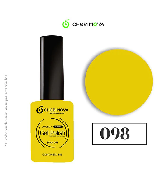 Esmalte Gel Polish UV/LED Classic 098 Amarillo Cherimoya 8ml