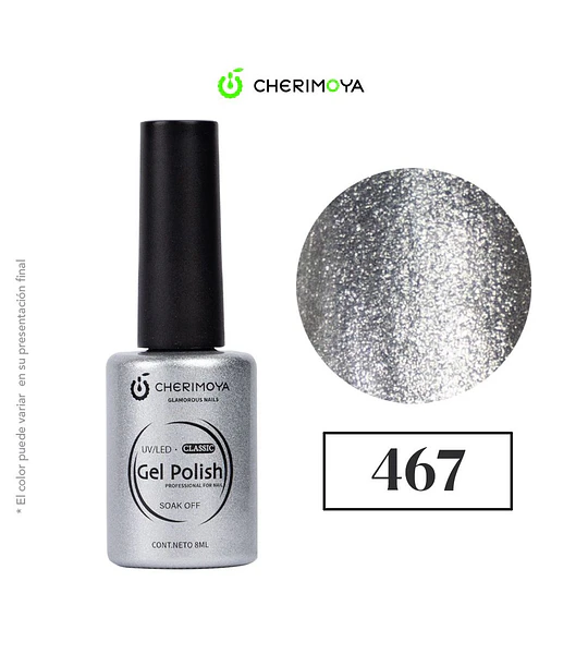 Esmalte Gel Polish Classic 467 Cherimoya Plata Brillante 8ml