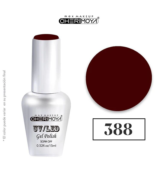 Esmalte Gel UV/LED Cherimoya Soak Off 388 Borgoña 15ml