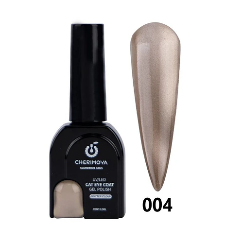 Esmalte Gel Cat Eye UV/LED Cherimoya 004 Glitter Clear - Chuys Beautys | Chuy's Beautys