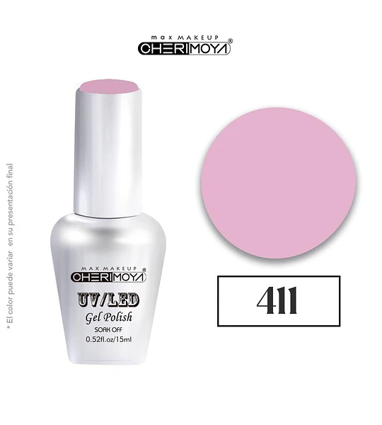 Esmalte Gel UV/LED Cherimoya 411 Rosa Claro 15ml