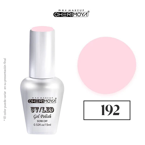 Esmalte Gel UV/LED 192 Rosa Pastel Cherimoya 15ml - Chuys Beautys | Chuy's Beautys