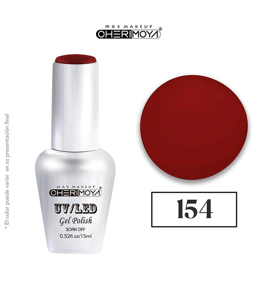 Esmalte Gel UV/LED Soak Off Rojo 154 Cherimoya