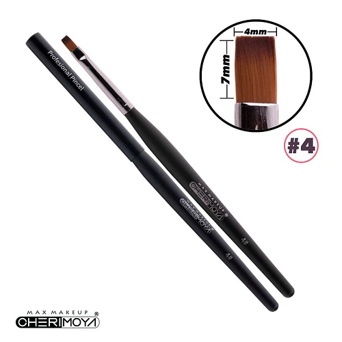 Pincel plano para uñas Cherimoya profesional #4 4mm x 7mm - Chuys Beautys | Chuy's Beautys