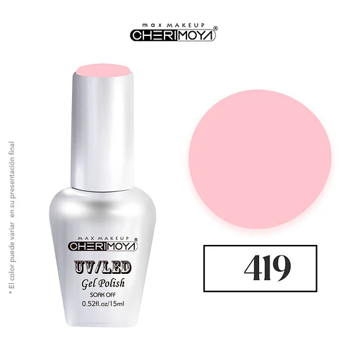 Esmalte Gel UV/LED Cherimoya 419 Rosa Pastel 15ml - Chuys Beautys | Chuy's Beautys