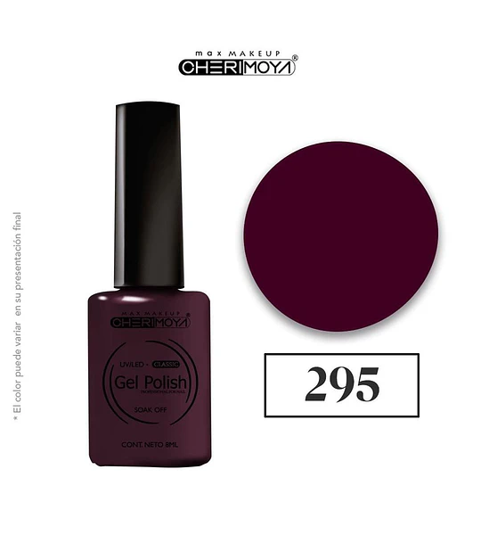 Esmalte Gel Polish Soak Off 295 Borgoña Cherimoya 8ml