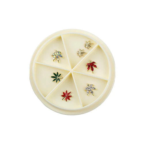 Adornos para uñas hoja de arce con pedrería Cherimoya - Chuys Beautys | Chuy's Beautys