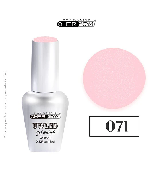 Esmalte Gel Polish UV/LED Cherimoya 071 Rosa Claro 15ml